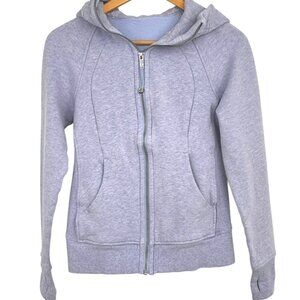 Lululemon Scuba Hoodie Light Cotton Fleece Heathered Purple Size 4 Full Zip